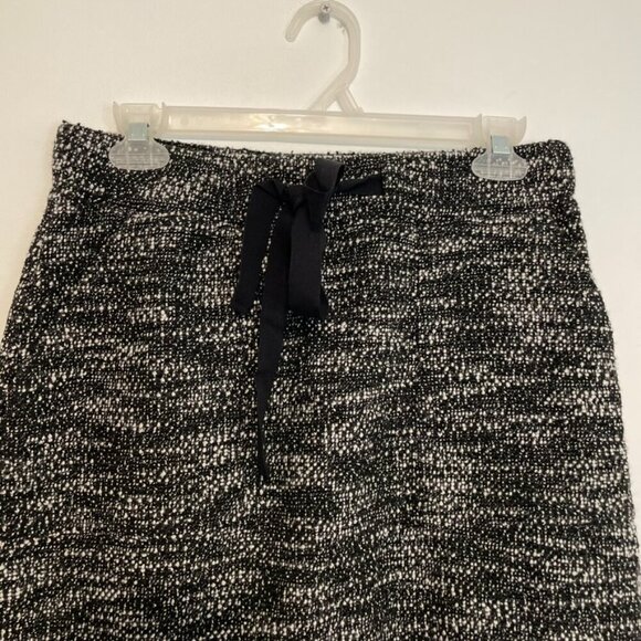 ANN TAYLOR LOFT Petites Boucle Pocket Drawstring Skirt Black White PETITE Small - Picture 5 of 14